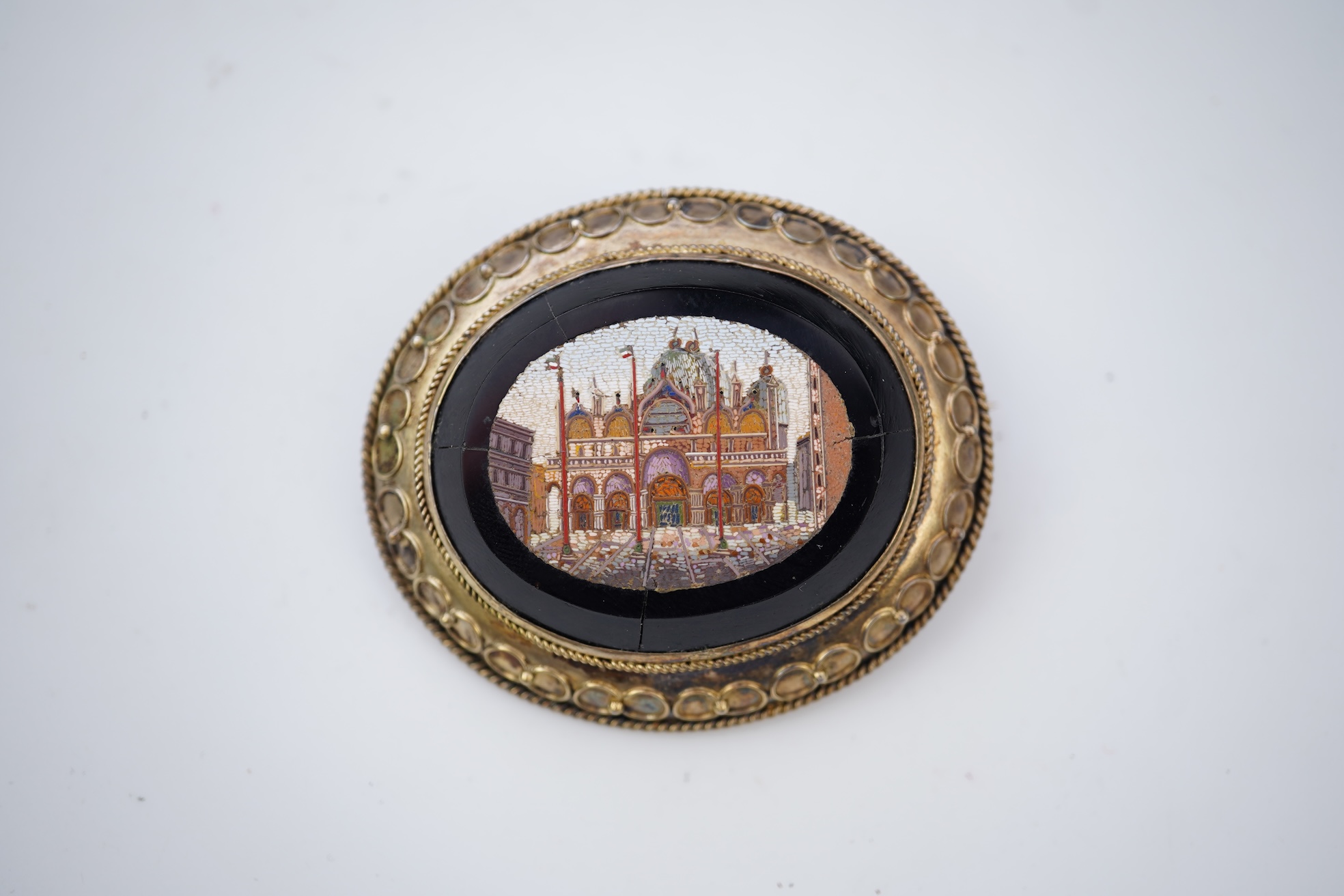 A micromosaic brooch, probably Italy, late 19th century